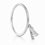 Anello - 18 carati Oro bianco Diamante (Naturale)