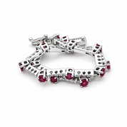Bracciale - 18 carati Oro bianco - 2.20ct. tw. Rubino - Diamante - Made in Italy - Handmade