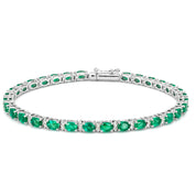 Bracciale - 18 carati Oro bianco - 6.80ct. tw. Smeraldo - Diamante