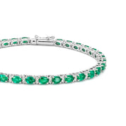 Bracciale - 18 carati Oro bianco - 6.80ct. tw. Smeraldo - Diamante