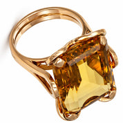 Anello - 18 carati Oro giallo - 18.00ct. tw. Quarzo