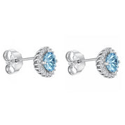 Orecchini - 18 carati Oro bianco - 1.69ct. tw. Acquamarina - Diamante
