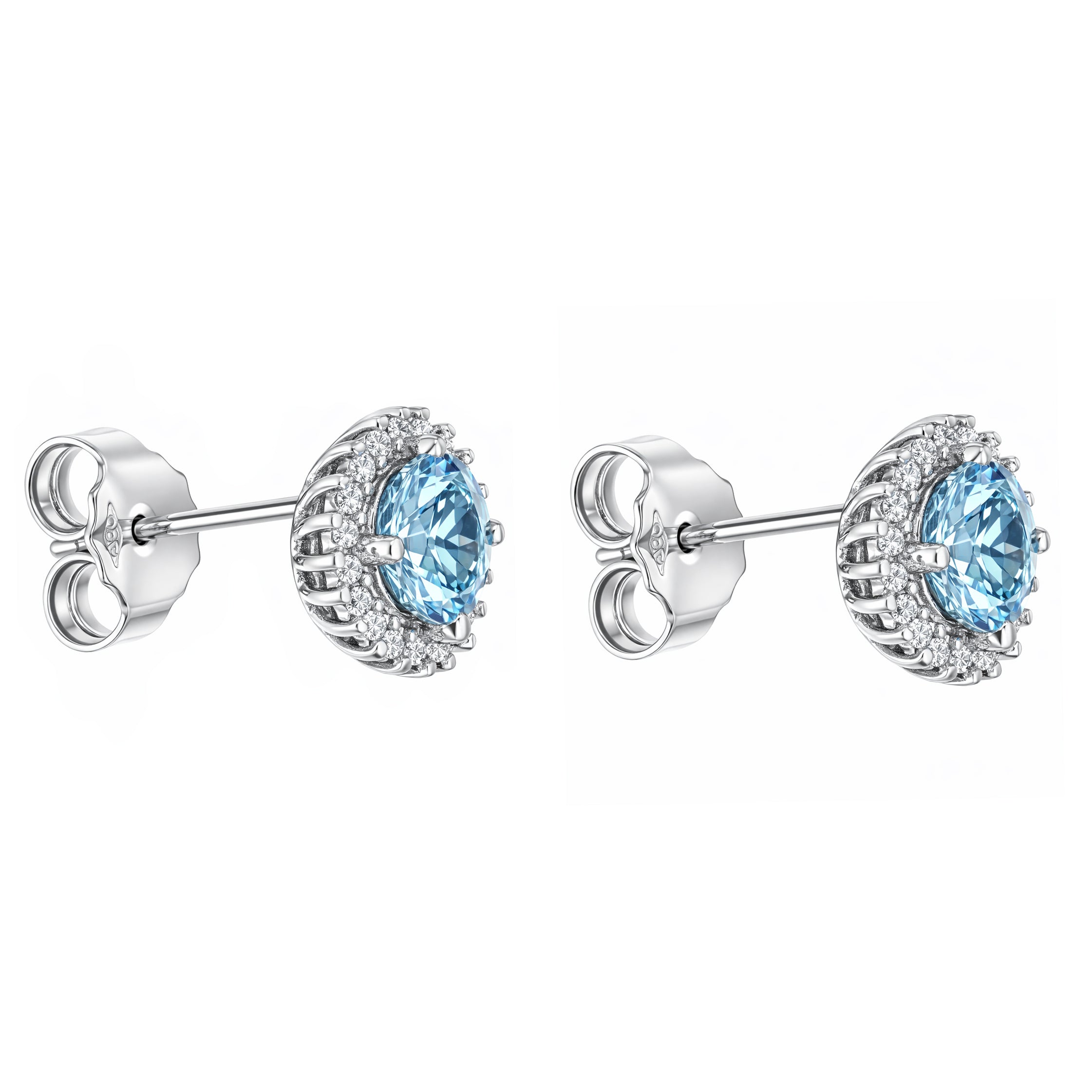 Orecchini - 18 carati Oro bianco - 1.69ct. tw. Acquamarina - Diamante