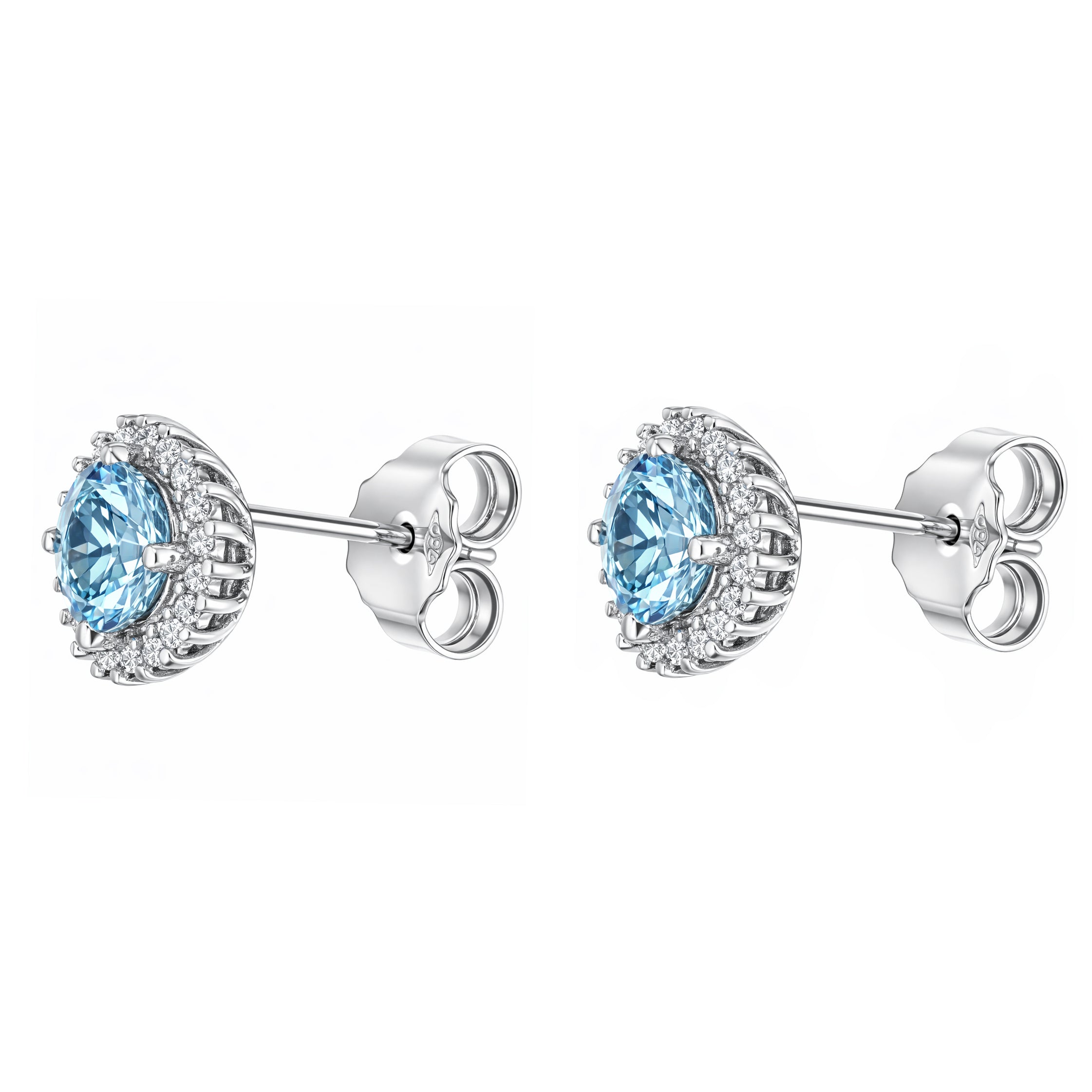 Orecchini - 18 carati Oro bianco - 1.69ct. tw. Acquamarina - Diamante