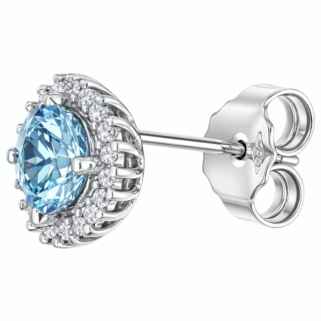 Orecchini - 18 carati Oro bianco - 1.69ct. tw. Acquamarina - Diamante