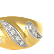 Anello - 18 carati Oro bianco, Oro giallo - 0.10ct. tw. Diamante (Naturale)