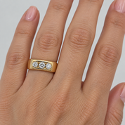 Anello - 18 carati Oro giallo - 0.52ct. tw. Diamante (Naturale) - Made in Italy - Handmade