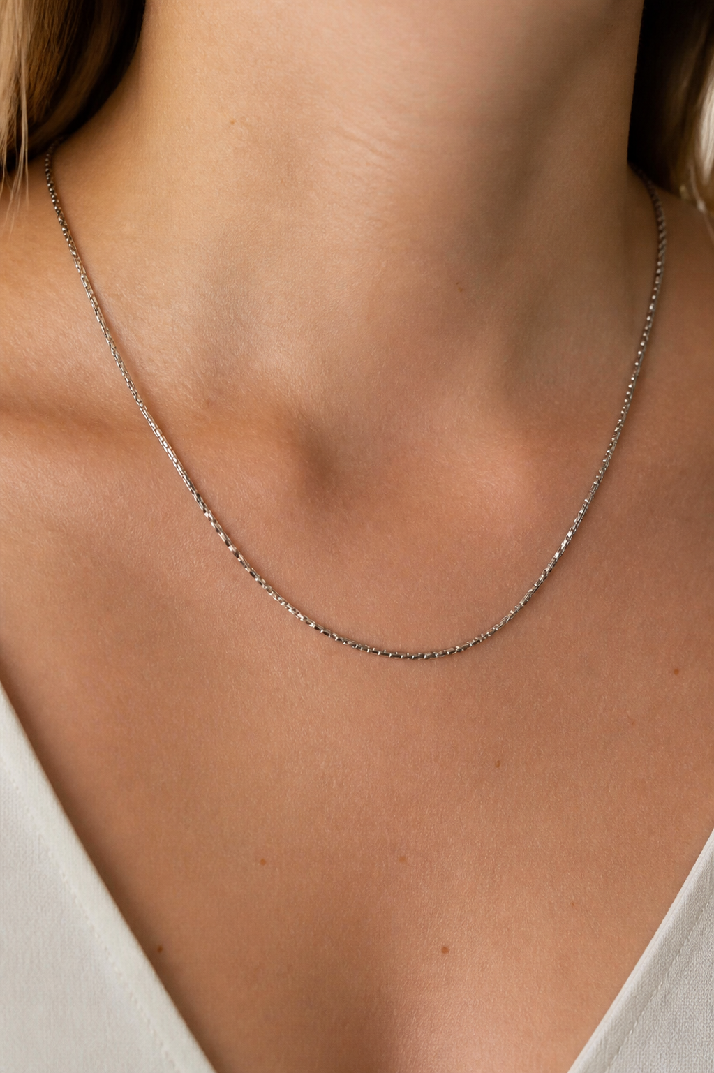 Collana - 18 carati Oro bianco - Made in Italy - Handmade