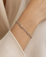 Bracciale - 18 carati Oro bianco, Oro giallo - 0.12ct. tw. Diamante (Naturale) - Made in Italy - Handmade