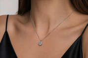 Collana con ciondolo - 18 carati Oro bianco - 0.14ct. tw. Diamante (Naturale) - Made in Italy - Handmade