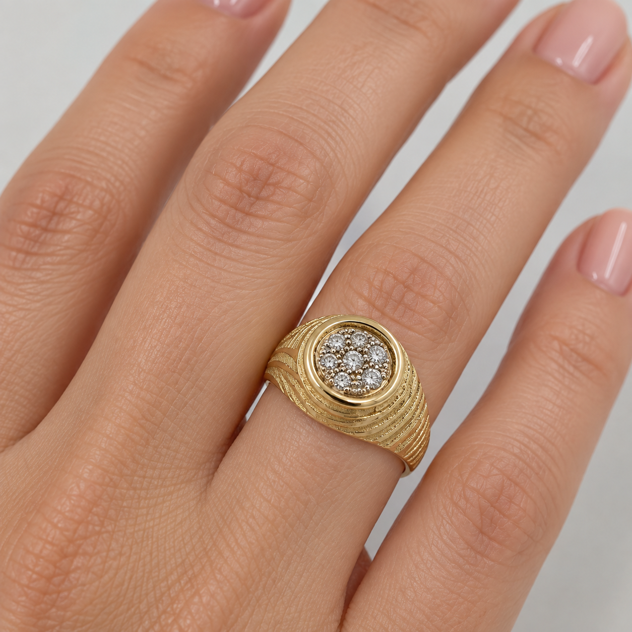 Anello - 18 carati Oro bianco, Oro giallo - 0.21ct. tw. Diamante (Naturale) - Made in Italy - Handmade