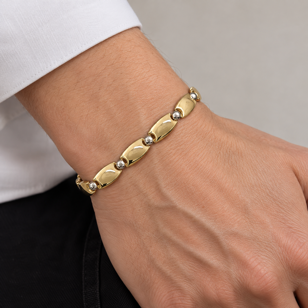Bracciale - 18 carati Oro giallo, Oro bianco - Handmade - Made in Italy