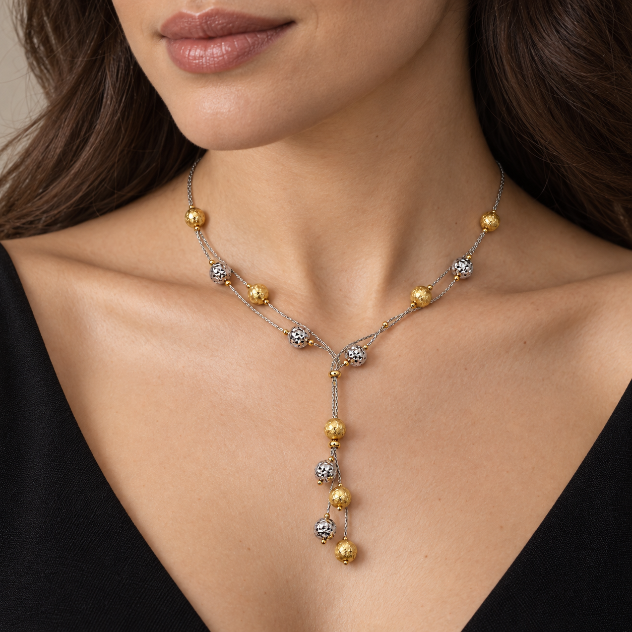 Collana - 18 carati Oro giallo, Oro bianco - Made in Italy - HandMade
