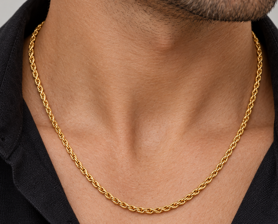 Collana - 18 carati Oro giallo, Oro bianco - Made in Italy - HandMade