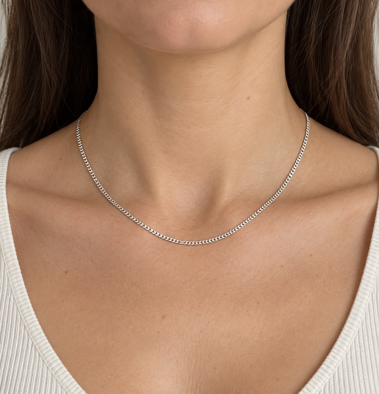 Collana - 18 carati Oro bianco - Made in Italy - Handmade