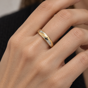 Anello - 18 carati Oro bianco, Oro giallo - 0.02ct. tw. Diamante (Naturale) - Made in Italy - Handmade