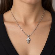 Collana con ciondolo - 18 carati Oro bianco - Made in Italy - HandMade
