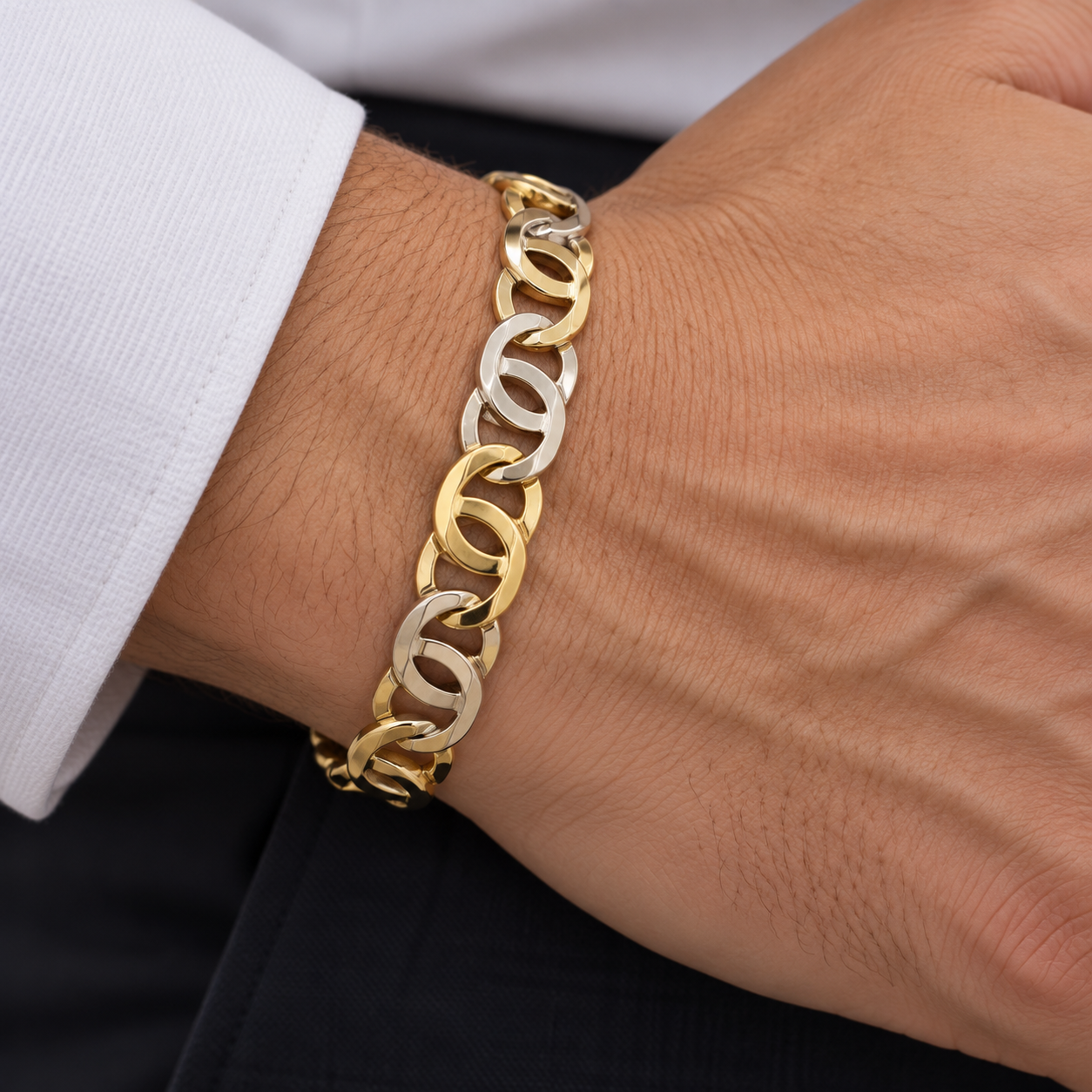 Bracciale - 18 carati Oro giallo, Oro bianco - Made in Italy - HandMade