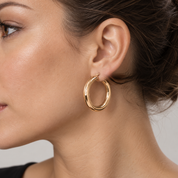 Earrings - 18 carat Yellow gold - Made in Italy - Handmade
