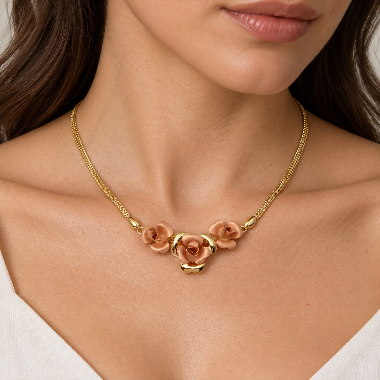 Collana - 18 carati Oro giallo, Oro rosa - Made in Italy - Handmade