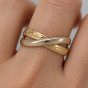 Anello - 18 carati Oro giallo, Oro bianco - Made in Italy - HandMade