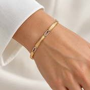 Bracelet - 18 karat Yellow gold, White gold - Handmade - Made in Italy