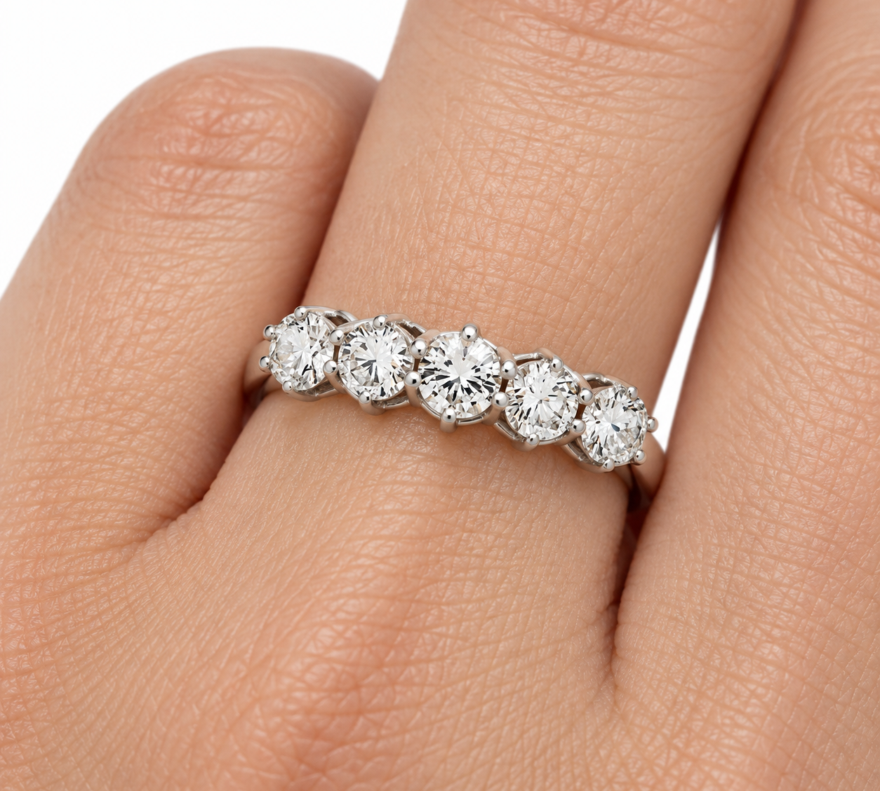 Anello - 18 carati Oro bianco - 0.50ct. tw. Diamante (Naturale) - Made in Italy - Handmade