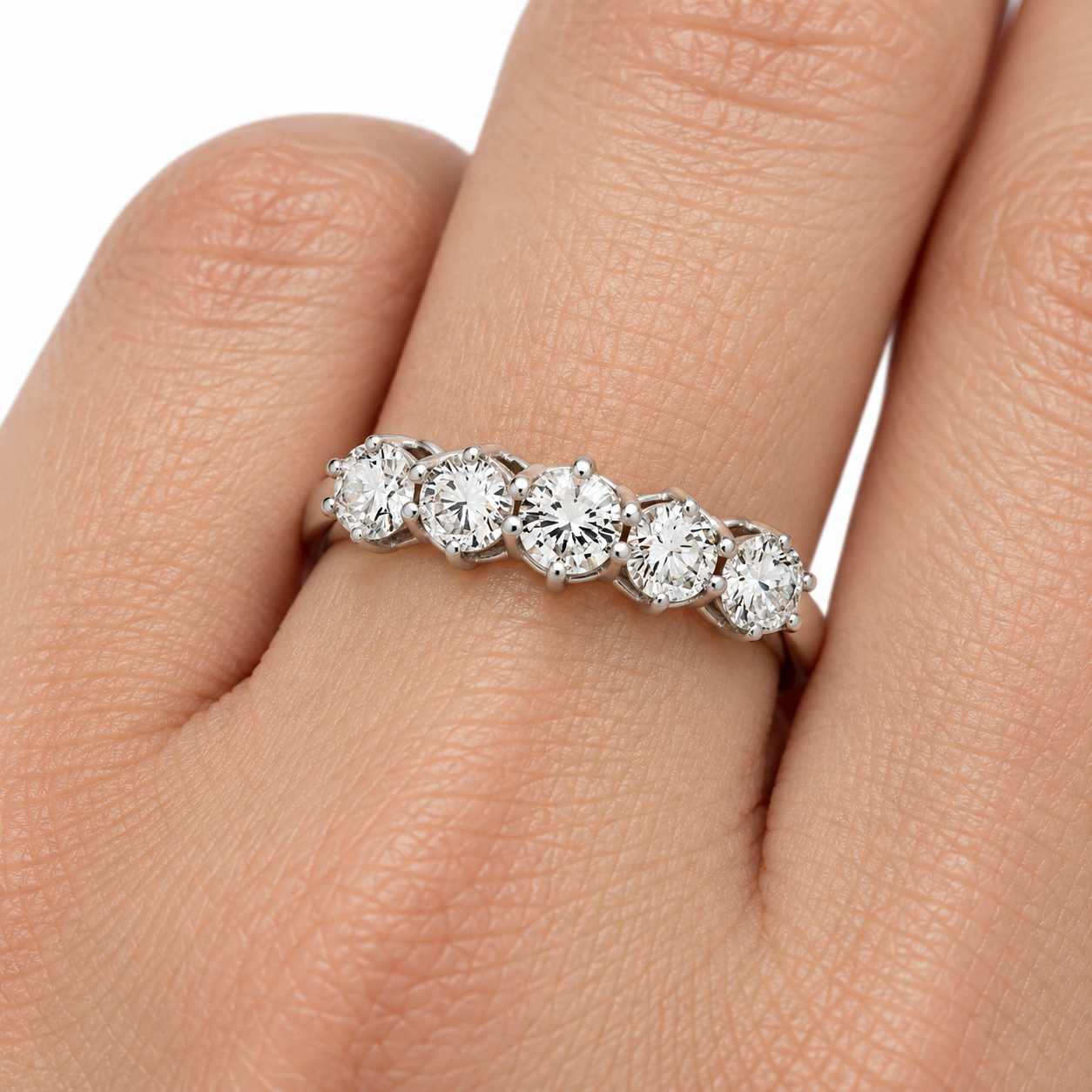 Anello - 18 carati Oro bianco - 0.50ct. tw. Diamante (Naturale) - Made in Italy - Handmade