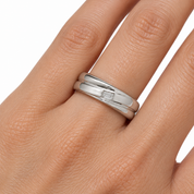 Anello - 18 carati Oro bianco - 0.10ct. tw. Diamante (Naturale) - Made in Italy - Handmade