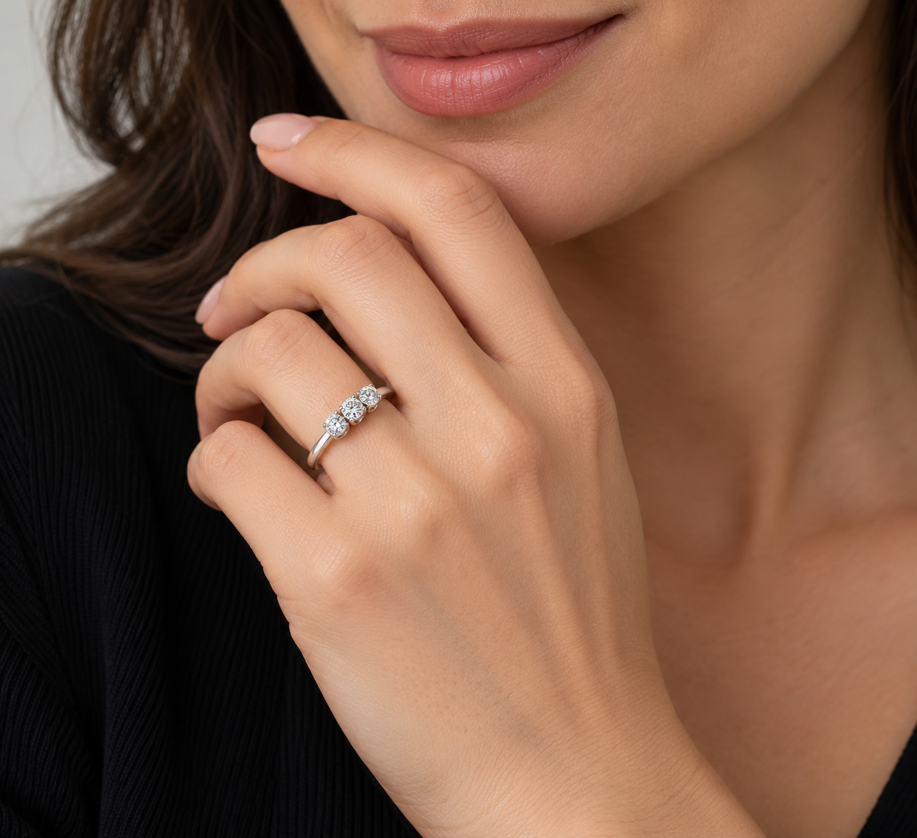 Anello - 18 carati Oro bianco - 0.30ct. tw. Diamante (Naturale) - Made in Italy - Handmade