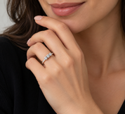 Anello - 18 carati Oro bianco - 0.30ct. tw. Diamante (Naturale) - Made in Italy - Handmade
