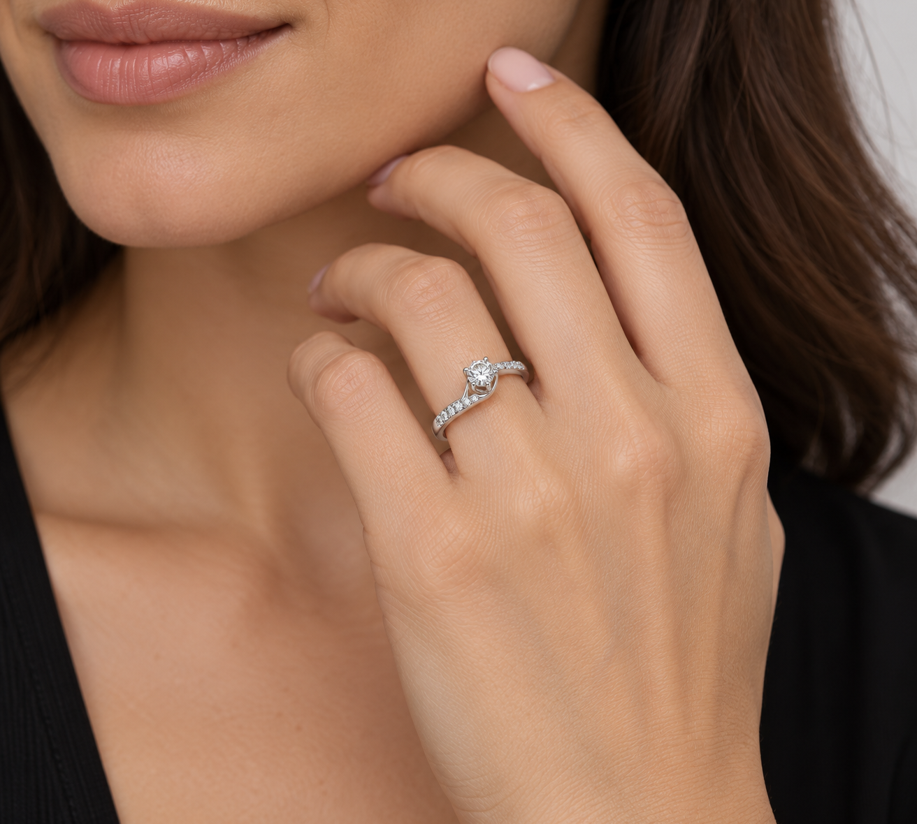 Anello - 18 carati Oro bianco - 0.29ct. tw. Diamante (Naturale) - Made in Italy - Handmade