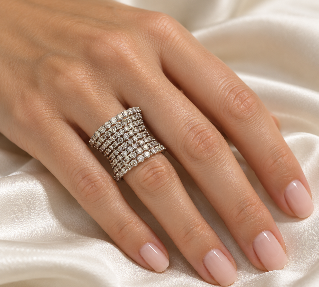Anello - 18 carati Oro bianco - 1.88ct. tw. Diamante (Naturale) - Made in Italy - Handmade