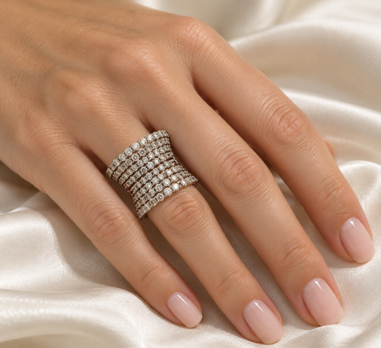 Anello - 18 carati Oro bianco - 1.88ct. tw. Diamante (Naturale) - Made in Italy - Handmade