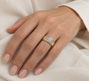 Anello - 18 carati Oro bianco, Oro giallo - 0.285ct. tw. Diamante (Naturale) - Made in Italy - Handmade