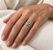 Anello - 18 carati Oro bianco - 0.09ct. tw. Diamante (Naturale) - Made in Italy