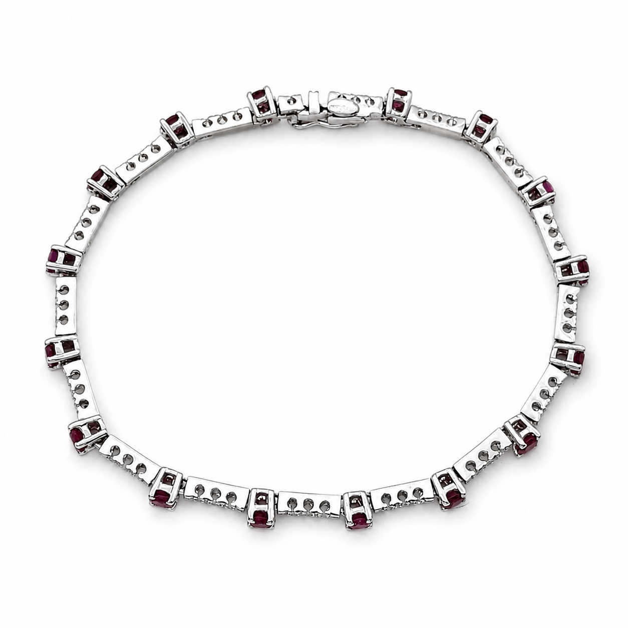 Bracciale - 18 carati Oro bianco - 2.20ct. tw. Rubino - Diamante - Made in Italy - Handmade