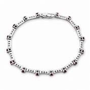 Bracciale - 18 carati Oro bianco - 2.20ct. tw. Rubino - Diamante - Made in Italy - Handmade