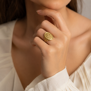 Anello - 18 carati Oro giallo - Made in Italy - Handmade