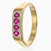 Anello - 18 carati Oro giallo, Oro bianco - 0.16ct. tw. Rubino