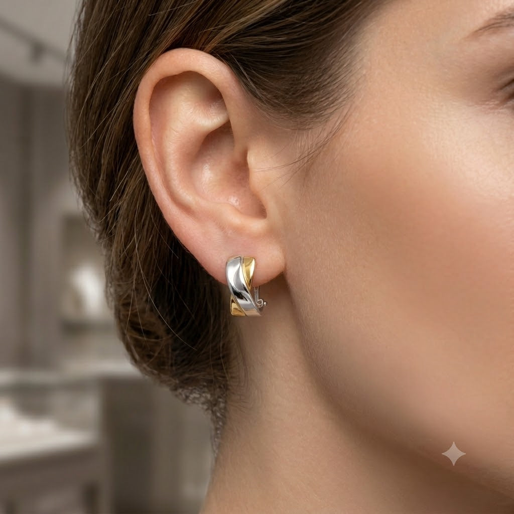 Orecchini - 18 carati Oro giallo, Oro bianco - Made in Italy - Handmade