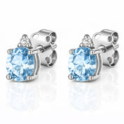 Orecchini - 18 carati Oro bianco - 0.57ct. tw. Acquamarina - Diamante