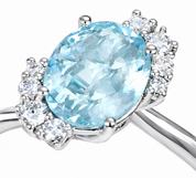 Anello - 18 carati Oro bianco - 1.66ct. tw. Acquamarina - Diamante