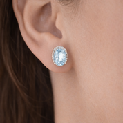 Orecchini - 18 carati Oro bianco - 1.95ct. tw. Acquamarina - Diamante