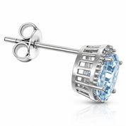 Orecchini - 18 carati Oro bianco - 1.50ct. tw. Acquamarina - Diamante
