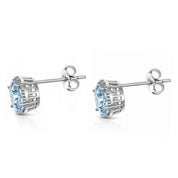 Orecchini - 18 carati Oro bianco - 1.50ct. tw. Acquamarina - Diamante