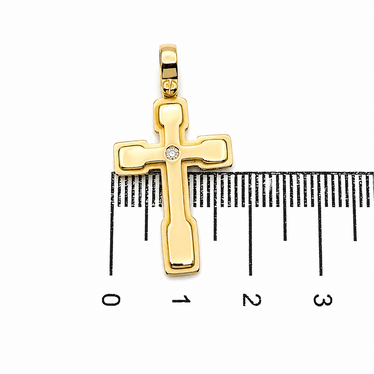 Ciondolo - 18 carati Oro giallo - 0.01ct. tw. Diamante (Naturale) - Made in Italy - Handmade
