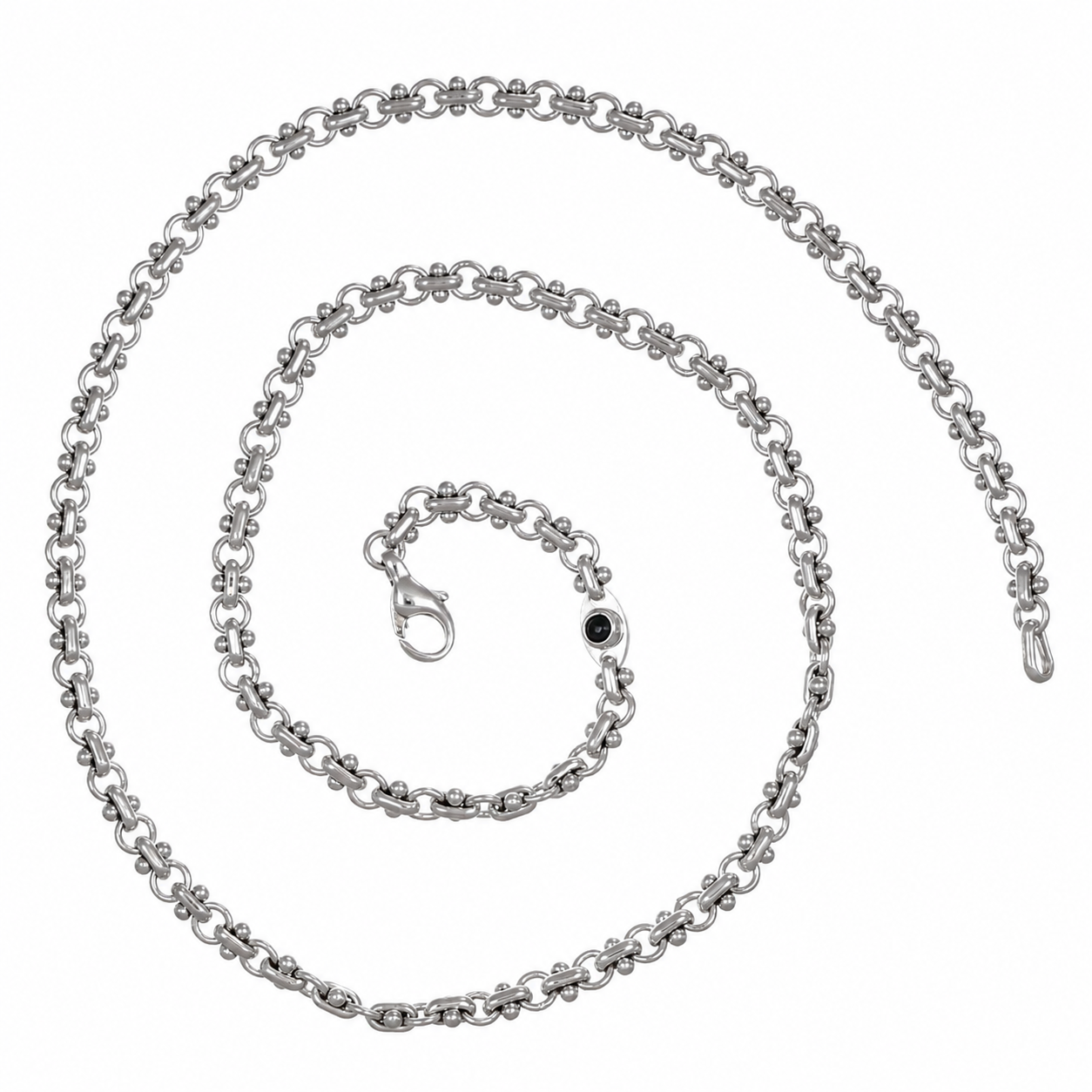 Collana - 18 carati Oro bianco - 0.15ct. tw. Zaffiro - Made in Italy - Handmade