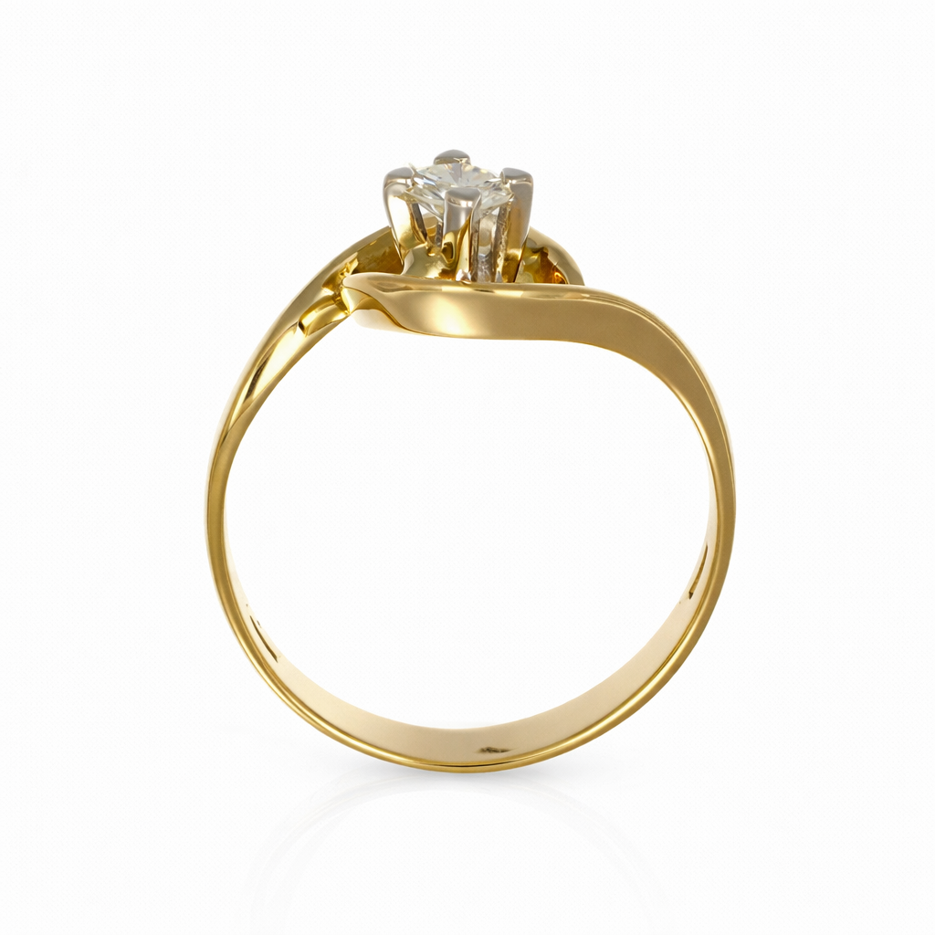 Anello - 18 carati Oro bianco, Oro giallo - 0.28ct. tw. Diamante (Naturale)