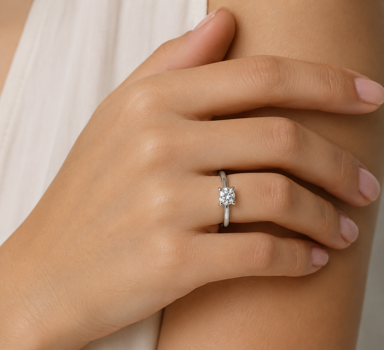 Anello - 18 carati Oro bianco - 0.23ct. tw. Diamante (Naturale) - Made in Italy - Handmade